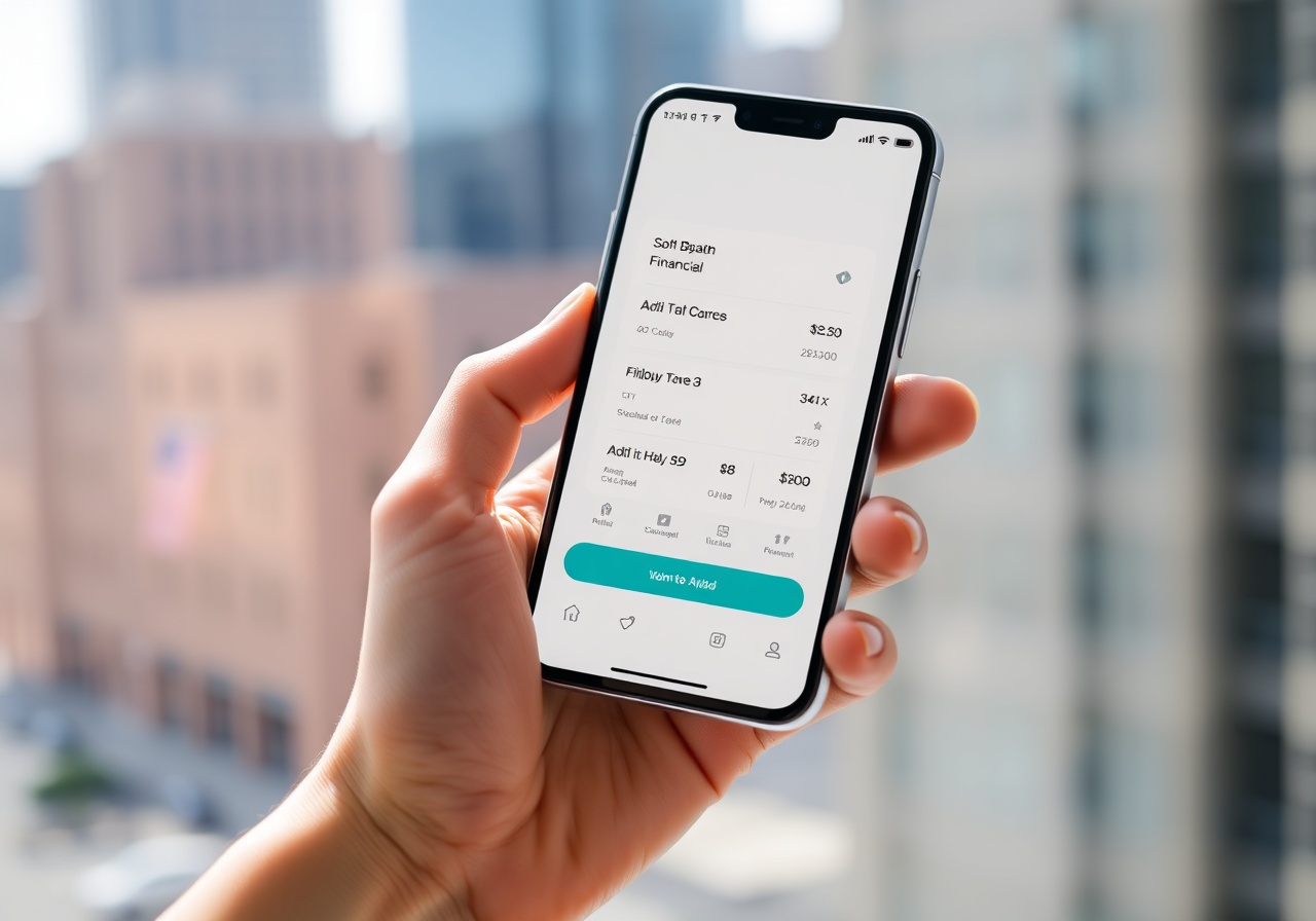 Интерфейс мобильного приложения FinFlow на экране смартфона
