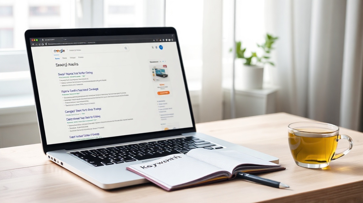 Аналитика SEO данных на мониторе